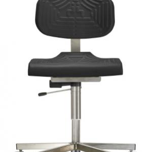 sedia bassa PUR rotelle SEDUTA_ERGONOMICA_INOX