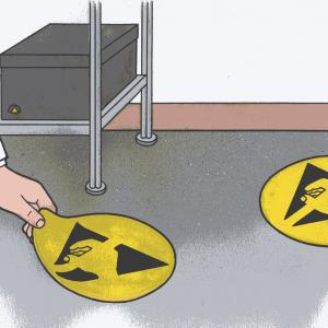 for floor application ESD_WARNING_SIGN
