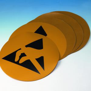 round shaped self adhesive label ESD_WARNING_SIGN