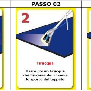 fasi pulizia manuale con tiracqua TAPPETO_DECONTAMINANTE_LAVABILE