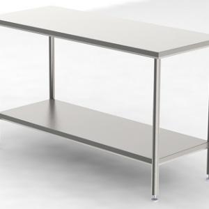 Piano liscio e ripiano inferiore Tavolo_da_lavoro_in_acciaio_inossidabile