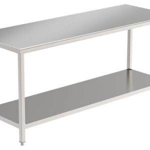 table sans rebord, avec étagère MOBILIER_INOXY