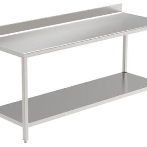 table avec rebord, avec étagère MOBILIER_INOXY